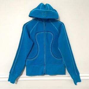 Lululemon • vintage embroidered stitch scuba full zip hoodie jacket sz 8